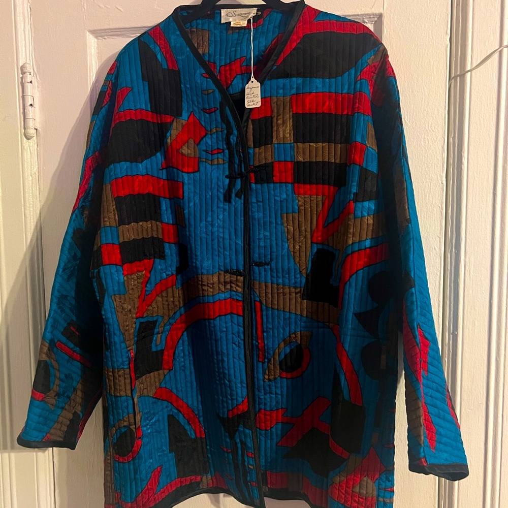 Vintage quilted 100% silk jacket